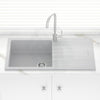 1000X500X200Mm Chroma Quartz Granite Single Bowl Sink With Drain Board For Top/Under Mount In