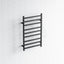 1000X600X120Mm Square Matt Black Electric Heated Towel Rack 9 Bars Rails
