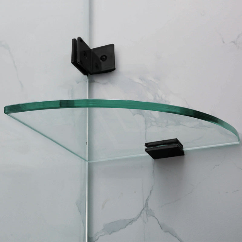 1090-2600Mm 3 Panels Wall To Shower Screen Frameless 10Mm Glass Matt Black Fittings