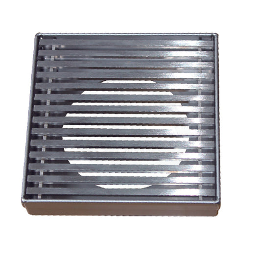 110X110Mm Chrome Floor Grate Waste Square 80Mm Outlet Wastes