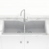1140X500X230Mm Chroma Quartz Granite Double Bowls Sink For Top/Under Mount In Kitchen Sinks