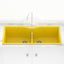 1140X500X230Mm Yellow Quartz Granite Double Bowls Sink For Top/Under Mount In Kitchen Sinks