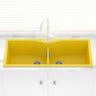 1140X500X230Mm Yellow Quartz Granite Double Bowls Sink For Top/Under Mount In Kitchen Sinks