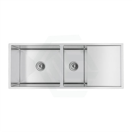 1160X460X230mm Handmade Kitchen Sink One And Half Double Bowls With Drainer Board