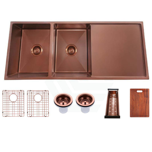 1160X460X230Mm 1.2Mm Rose Gold Handmade Top/undermount Double Bowls Kitchen Sink