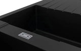 1160X500X200mm Black Granite Quartz Stone Kitchen Laundry Sink Double Bowls Drainboard Top Mount
