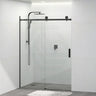 Tempered Glass Wall To Wall Sliding Shower Screen Frameless Square Handle Black