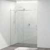 Tempered Glass Wall To Wall Sliding Shower Screen Frameless Square Handle Chrome