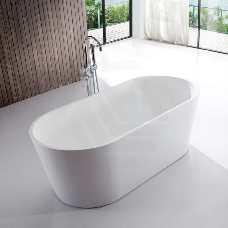 1200/1300/1400/1500/1600/1700Mm Oval Bathtub Freestanding Acrylic Gloss White No Overflow