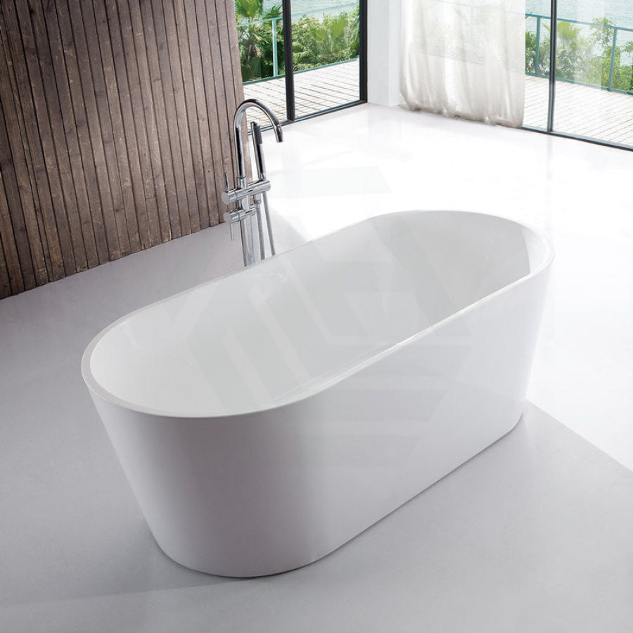1200/1300/1400/1500/1600/1700mm Oval Bathtub Freestanding Acrylic Gloss White No Overflow