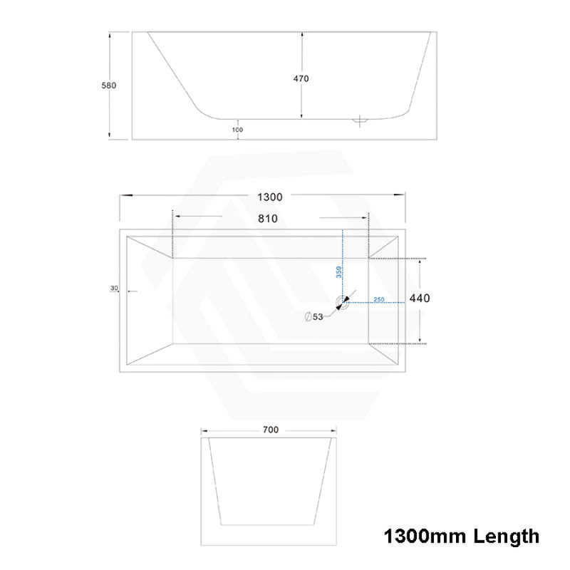 1200/1300/1400/1500/1600/1700Mm Square Bathtub Multi Fit Corner Back To Wall Freestanding Acrylic