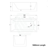 1200/1300/1400/1500/1600/1700mm Square Bathtub Multi Fit Corner Back To Wall Freestanding Acrylic