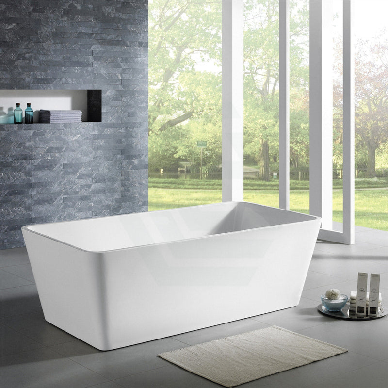 1200/1400/1500/1700Mm Qubist Square Bathtub Freestanding Acrylic Gloss White No Overflow