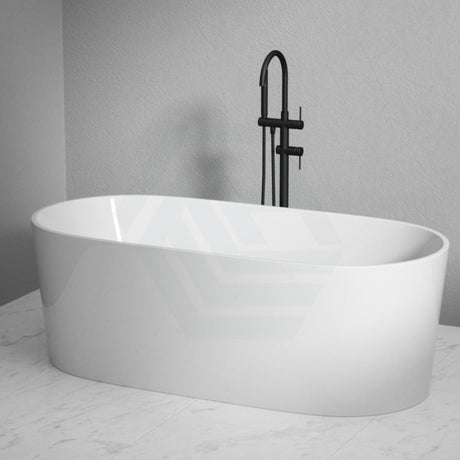 1200/1500/1680mm Eudora Oval Bathtub Freestanding Acrylic Gloss White No Overflow