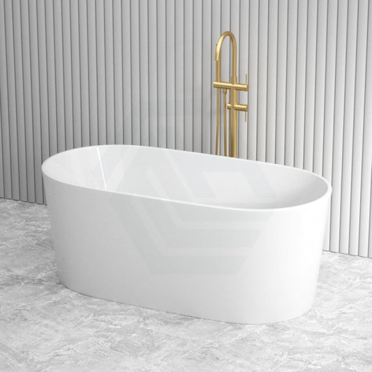 1200/1500/1680Mm Eudora Oval Bathtub Freestanding Acrylic Gloss White No Overflow Bathtubs