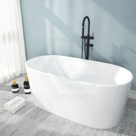 1200/1500/1680mm Eudora Oval Bathtub Freestanding Acrylic Gloss White No Overflow