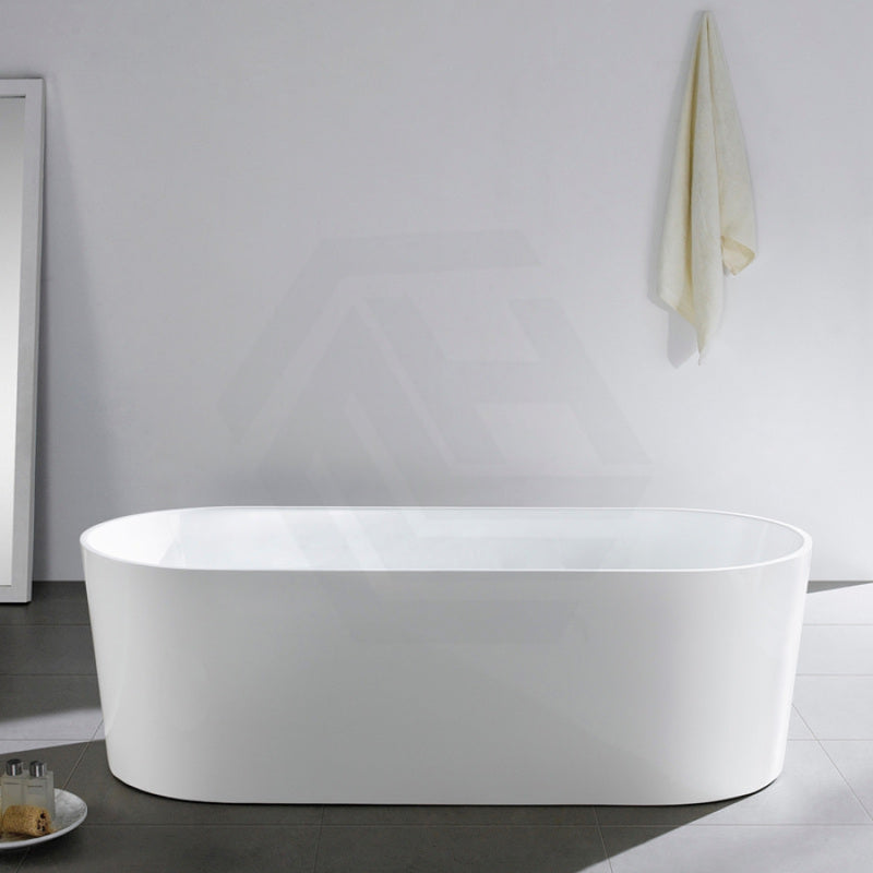 1200/1500/1680Mm Eudora Oval Bathtub Freestanding Acrylic Gloss White No Overflow