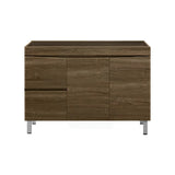 1200Mm Freestanding Mdf Curve Edge Vanity Dark Oak Finish Left / Right Drawers Cabinet Only For
