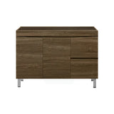 1200Mm Freestanding Mdf Curve Edge Vanity Dark Oak Finish Left / Right Drawers Cabinet Only For