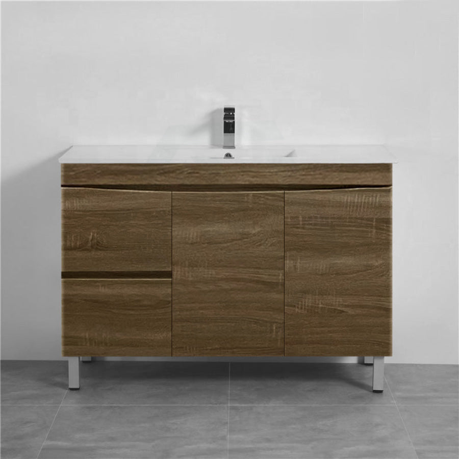 MDF Freestanding Vanity Curved Edge Single 1200mm Dark Oak