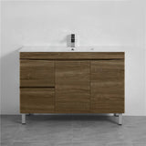 MDF Freestanding Vanity Curved Edge Single 1200mm Dark Oak