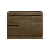 1200Mm Freestanding With Kickboard Mdf Curve Edge Vanity Dark Oak Finish Left / Right Drawers