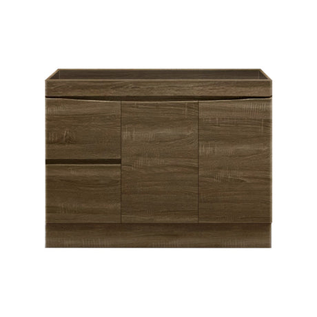 1200Mm Freestanding With Kickboard Mdf Curve Edge Vanity Dark Oak Finish Left / Right Drawers