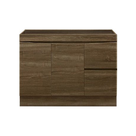 1200Mm Freestanding With Kickboard Mdf Curve Edge Vanity Dark Oak Finish Left / Right Drawers