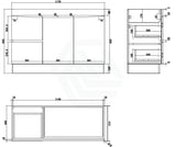1200Mm Freestanding With Kickboard Mdf Curve Edge Vanity Dark Oak Finish Left / Right Drawers