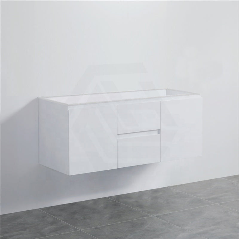 1200Mm Wall Hung Pvc Vanity With Gloss White Finish Double Bowls Cabinet Only For Bathroom Only