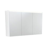 Fienza 750/900/1200Mm Led Pencil Edge Mirror Cabinet With Satin White Side Panels Shaving Cabinets