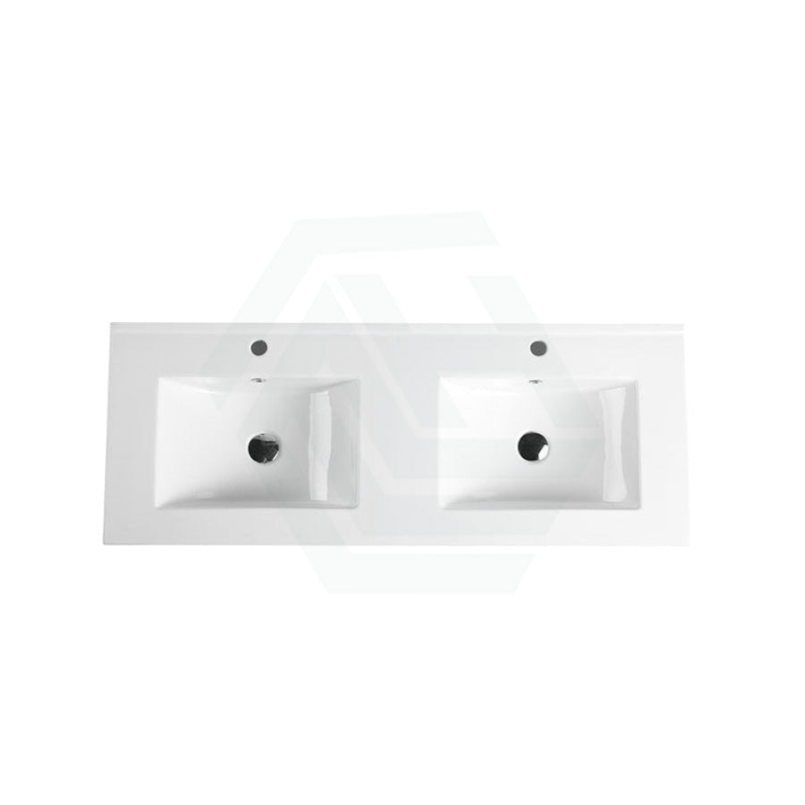 1205X470X180Mm Ceramic Top For Bathroom Vanity Double Bowls Gloss White Tops