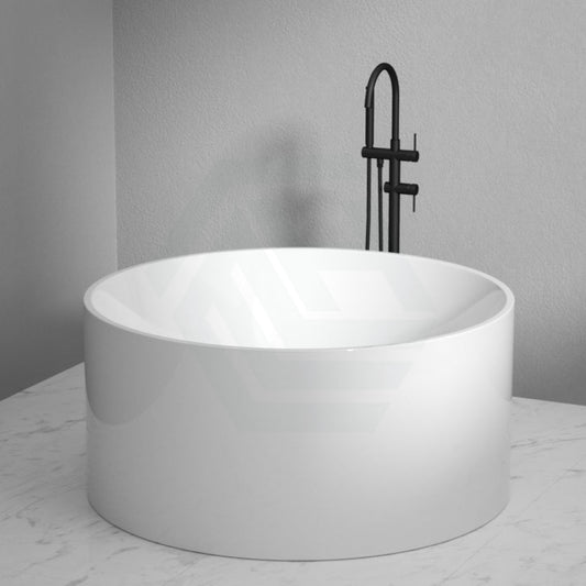 1280X1280X595Mm Como Freestanding Bathtub Gloss White Acrylic Round No Overflow Bathtubs