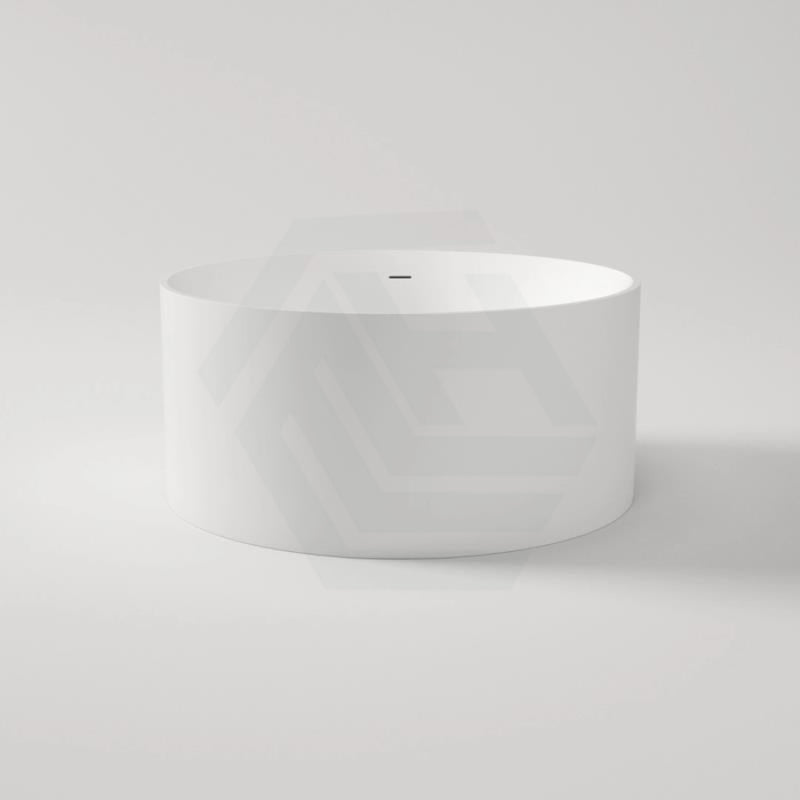 1280X1280X595Mm Como Freestanding Bathtub Matt White Acrylic Round With Overflow Bathtubs