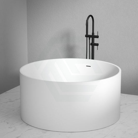 1280X1280X595Mm Como Freestanding Bathtub Matt White Acrylic Round With Overflow Bathtubs