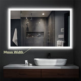 600/750/900/1200Mm Led Wall Mirror Right Angle Frameless Light On Rim 1200X900Mm
