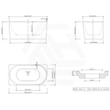 1300/1400/1485/1680mm Nerida Bathtub Left Corner Back Acrylic Gloss White No Overflow 1300mm