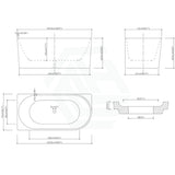 1485/1680mm Nerida Bathtub Left Corner Back Acrylic Gloss White No Overflow 1500Mm Bathtubs