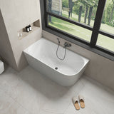 1300/1400/1485/1680mm Nerida Bathtub Left Corner Back Acrylic Gloss White No Overflow Bathtubs