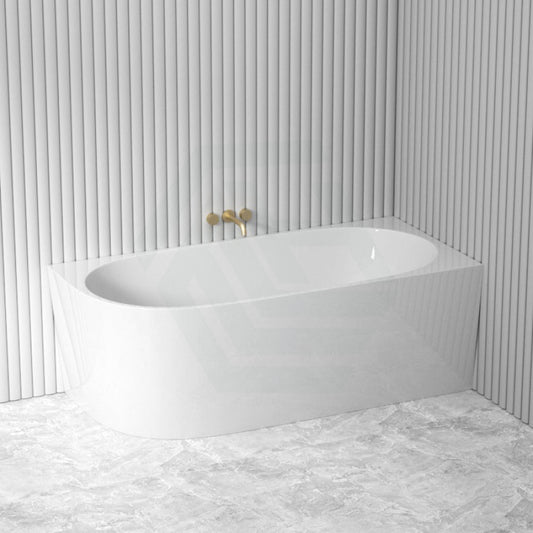 1300/1400/1485/1680Mm Nerida Bathtub Right Corner Acrylic Gloss White No Overflow Bathtubs