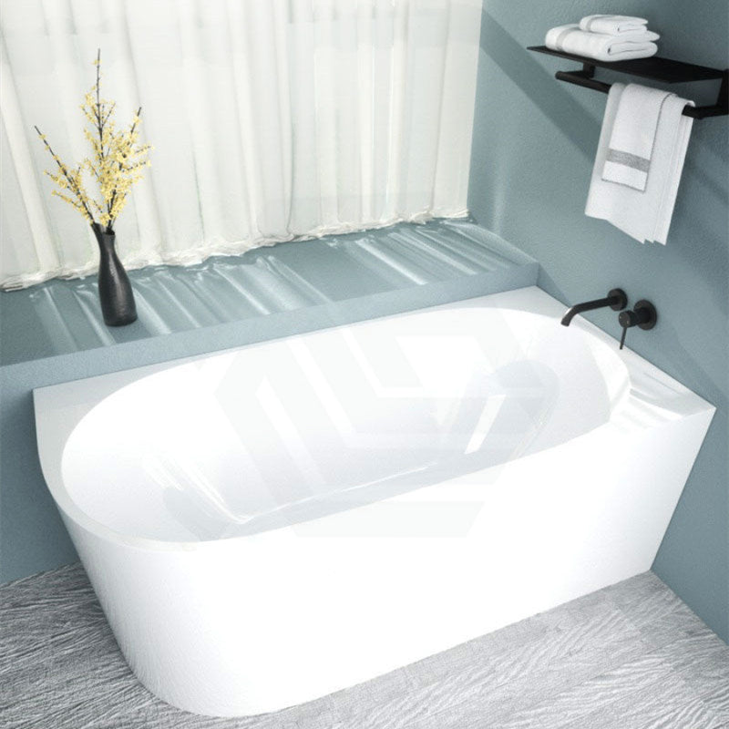 1485/1680Mm Nerida Bathtub Right Corner Acrylic Gloss White No Overflow