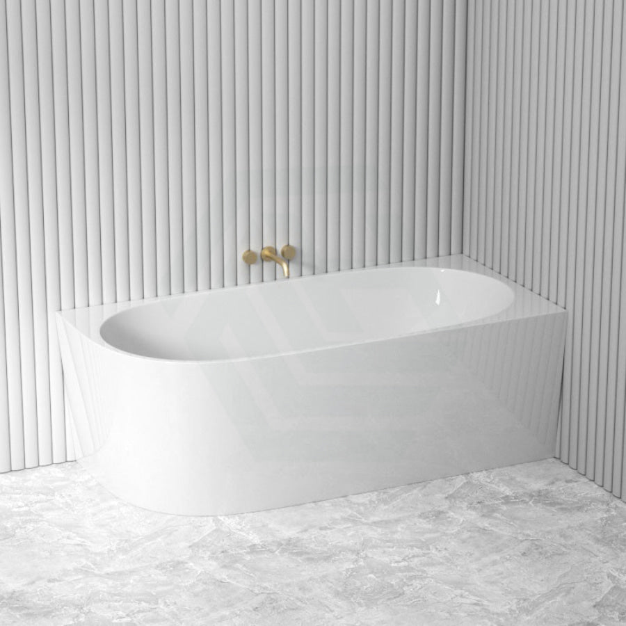 1300/1400/1485/1680mm Nerida Bathtub Right Corner Acrylic Gloss White No Overflow Bathtubs