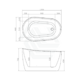1300mm Japanese Soaker Round Bathtub Freestanding Lucite Acrylic Gloss White NO Overflow