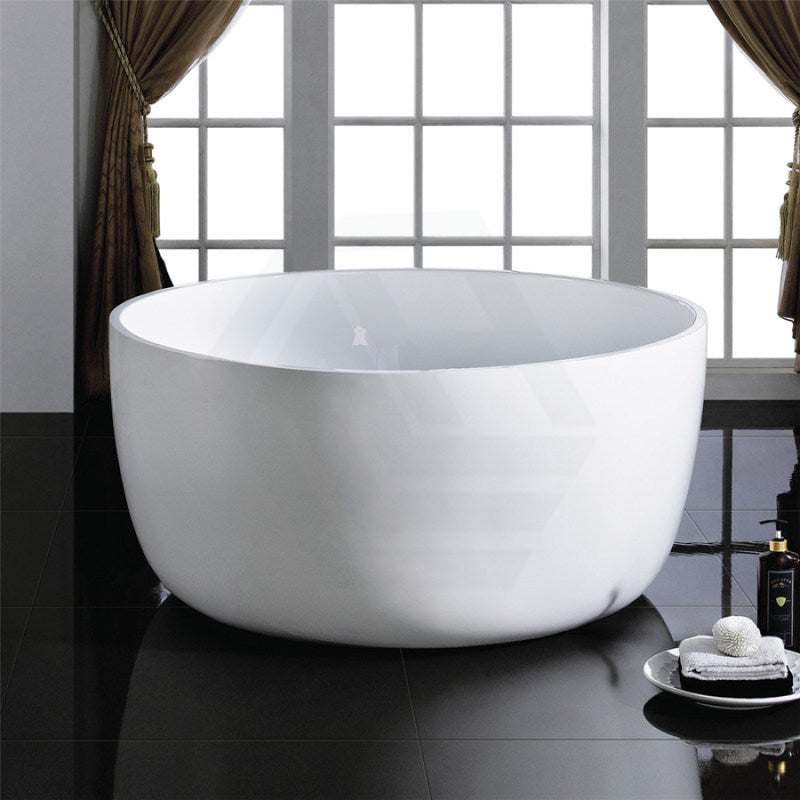 1350X1350X620Mm Ronda Freestanding Bathtub Gloss White Acrylic Round With Overflow