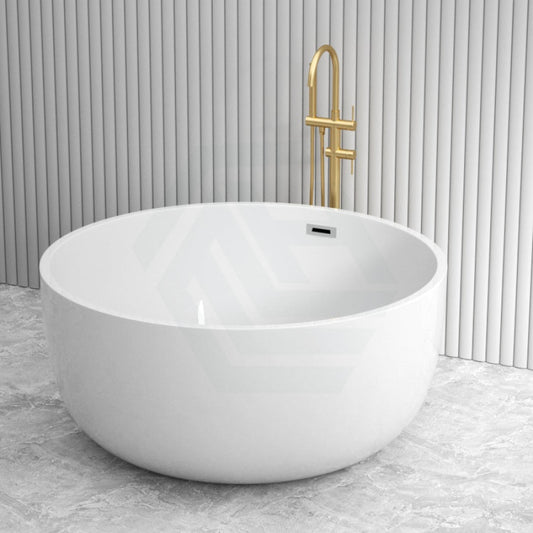 1350X1350X620Mm Ronda Freestanding Bathtub Gloss White Acrylic Round With Overflow Bathtubs