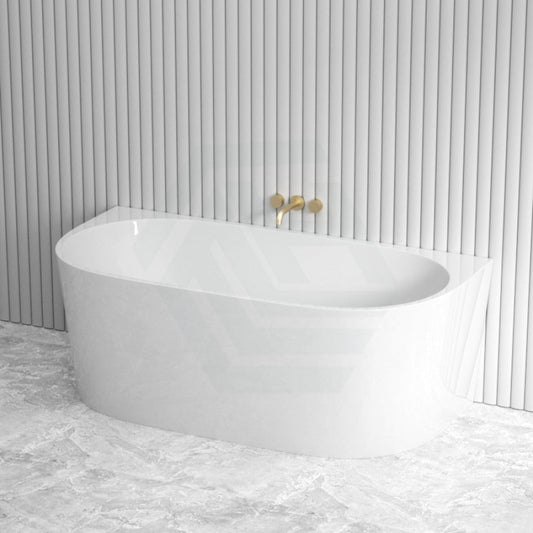 1400/1490/1600/1690Mm Hanabi Bathtub Back To Wall Gloss White No Overflow Bathtubs