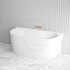1400/1490/1700Mm Elivia Bathtub Back To Wall Acrylic Matt White No Overflow Bathtubs
