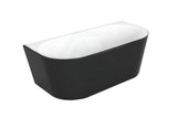 1400/1500/1700mm Elivia Matt Black & White Back To Wall Freestanding Bathtub No Overflow