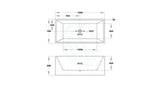 1500/1700mm Theo Bathtub Multi Fit Corner Back To Wall Freestanding Acrylic Matt White Bath Tub No