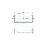 1500/1700mm Theo Bathtub Multi Fit Corner Back To Wall Freestanding Acrylic Matt White Bath Tub No